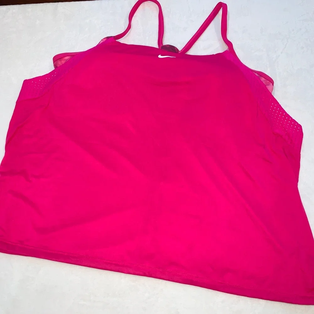 Nike Pink Racerback Swim Tankini Top with White Swoosh